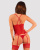 Obsessive Lacelove corset - еротичний корсет з підв'язками та стрінги, M/L (червоний)